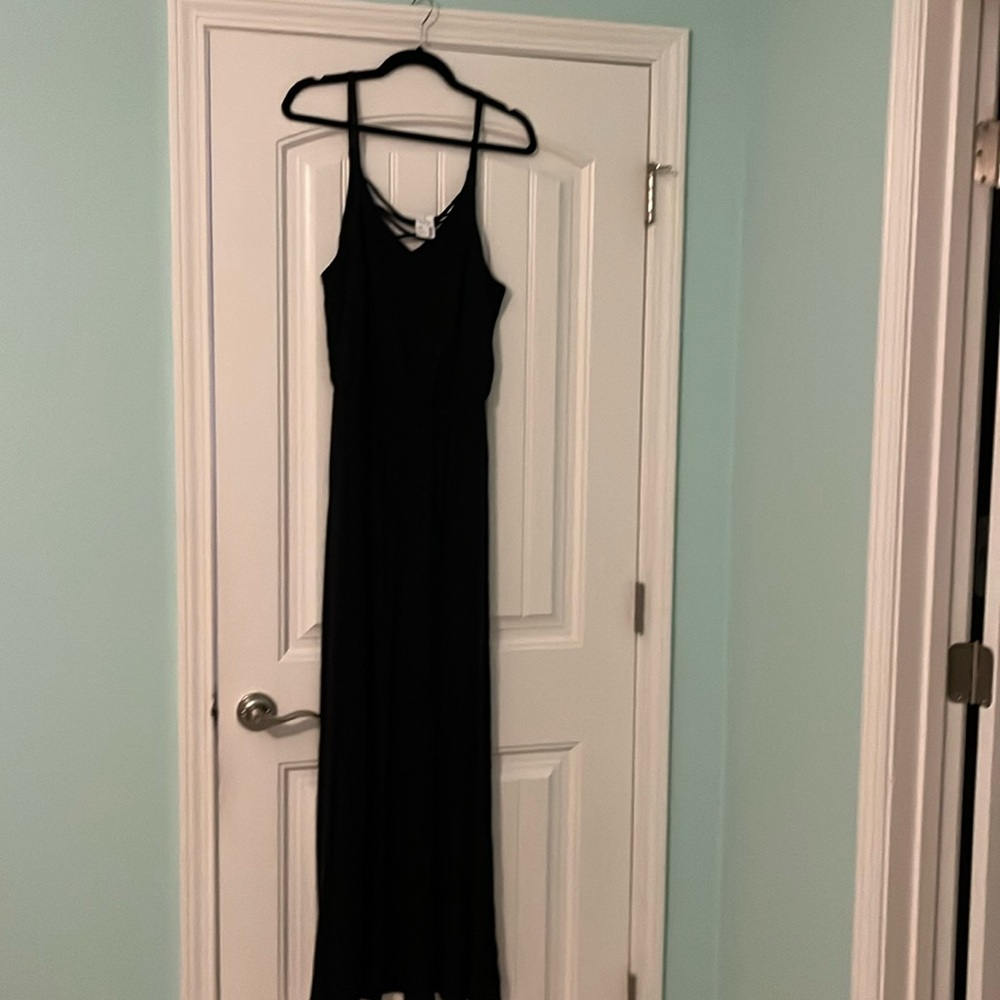 NWT MAURICE’s black strappy tank dress